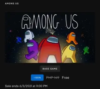 Among Us is free at Epic Games Store