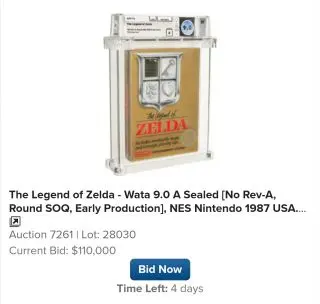 Rare sealed copy of the original Zelda for sale