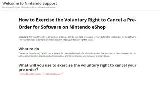 EU forces Nintendo to allow cancellations of pre-orders