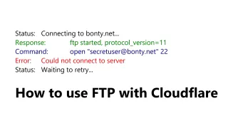 How to use FTP with Cloudflare