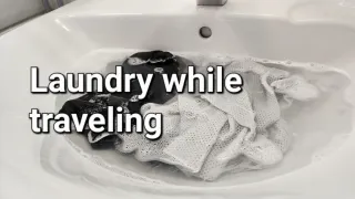 Doing light laundry while traveling